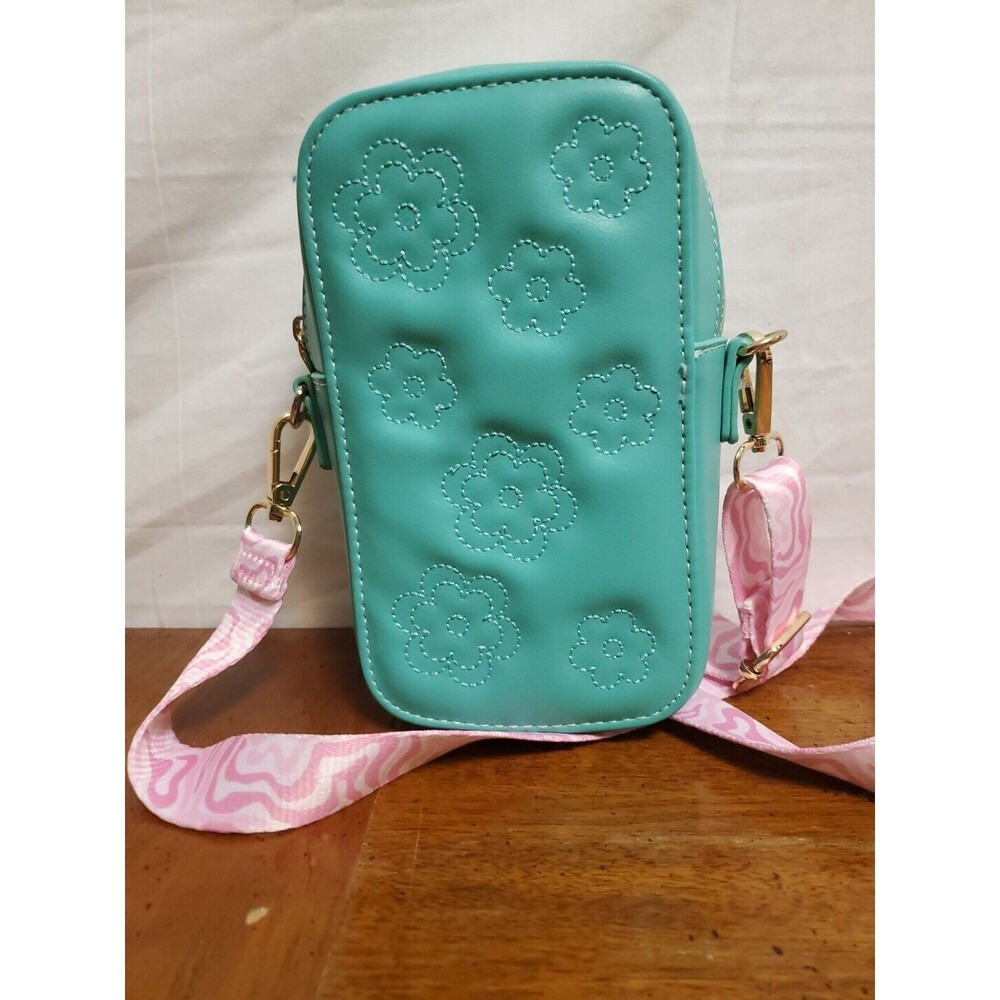 Skinnydip London Women's Danni Phone Crossbody Turquoise Flower Pink Strap